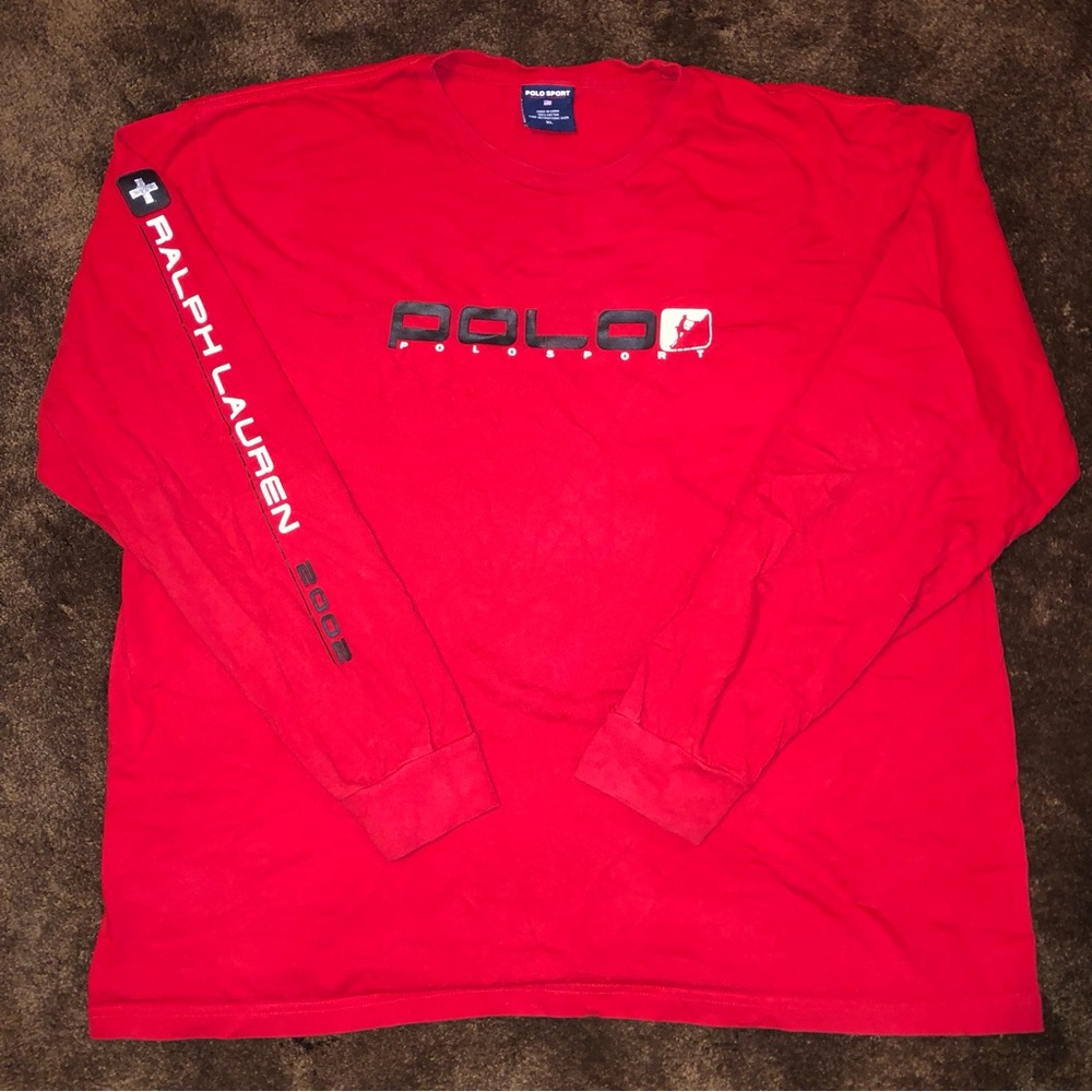 Polo by Ralph Lauren Men's Red Long Sleeve Logo Shirt
